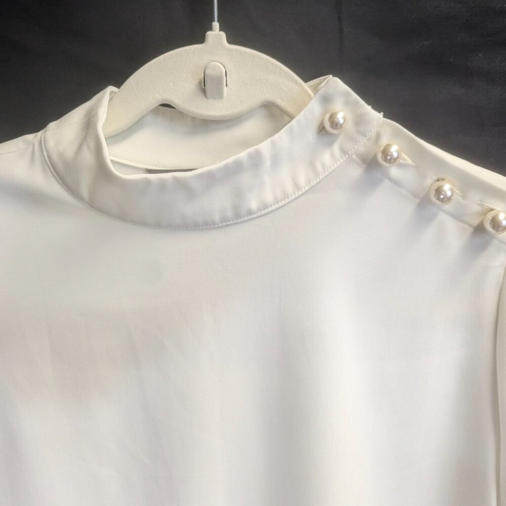 Zara Basic Collection Size Medium Off White Blouse - image 2